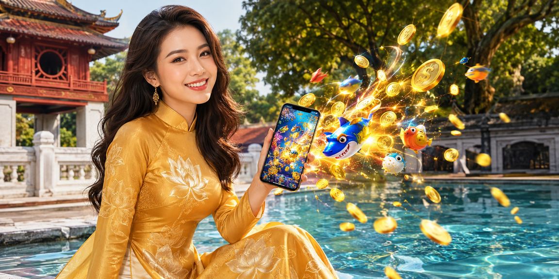 Người dùng Hà Nội trong trang phục áo dài sử dụng app casino và cá cược thể thao trên điện thoại