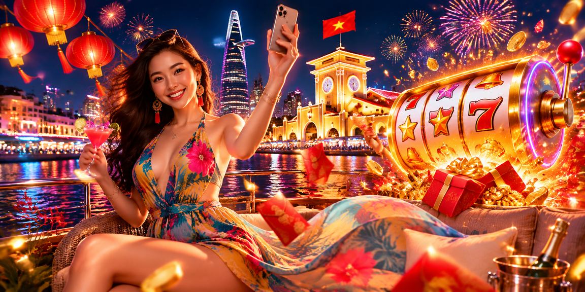 Người dùng TP.HCM chơi slot game trong không khí đèn lồng truyền thống qua điện thoại